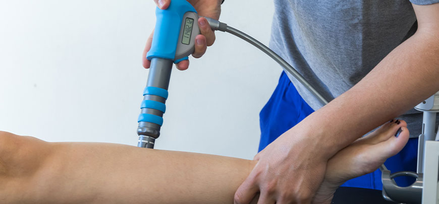 patient receiving shockwave therapy in Hayward